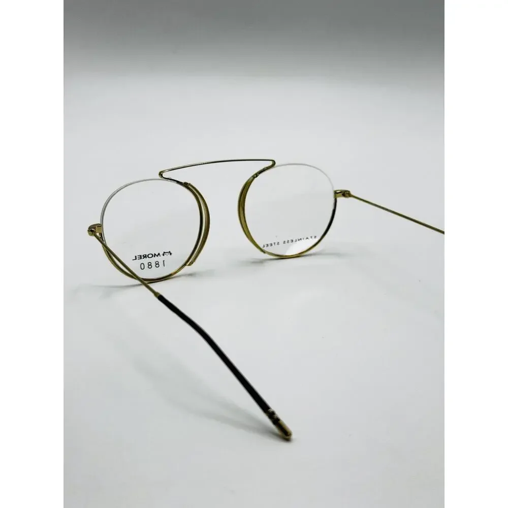 Morel 1880 Eyeglasses Frames Arsene 60122M-DM12 Gold Semi-Rimless 52-19-145